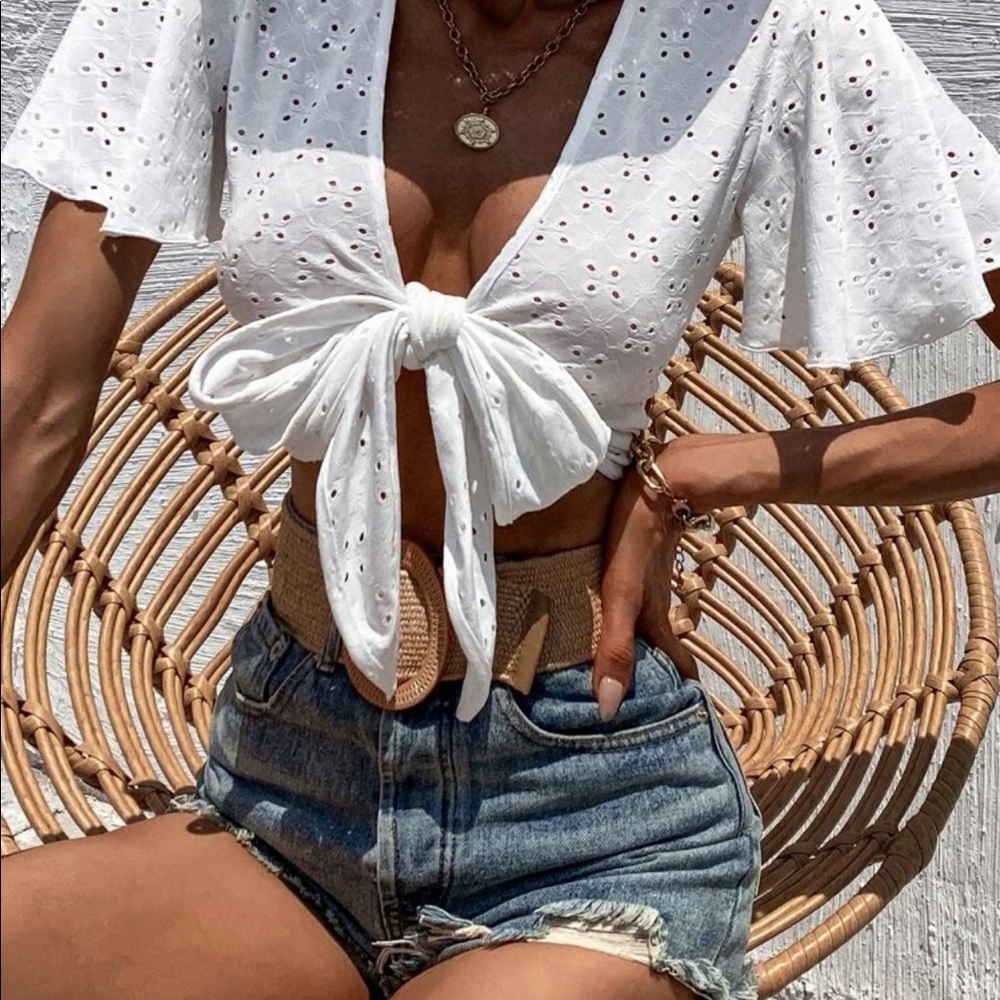 Boho Tie front crop top - Picture 1 of 8